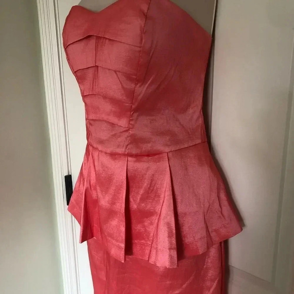 Daisy Pink strapless peplum dress size M - Picture 3 of 14